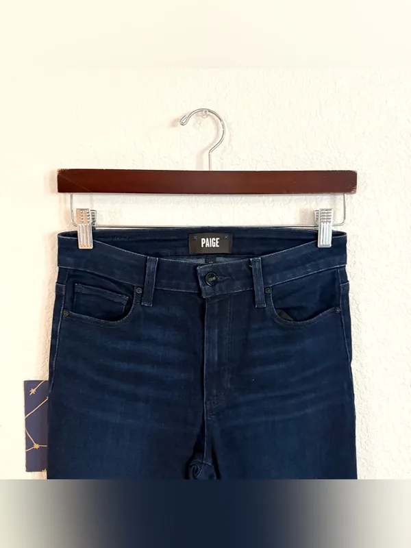 Paige Womens Jeans Denim Dark Wash Genevieve Modern High Rise Flare Size 27 - Image 3