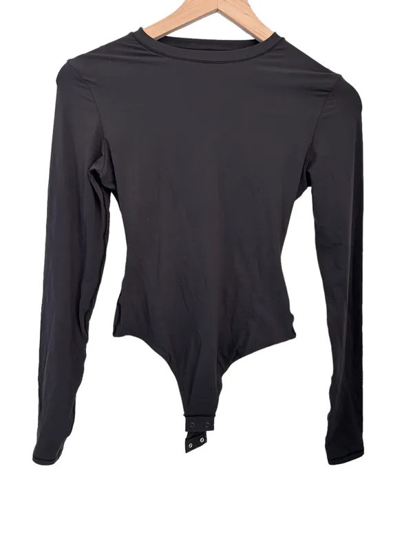 SKIMS LONG SLEEVE CREW NECK BODYSUIT Black Size S New Without Tags - Image 7