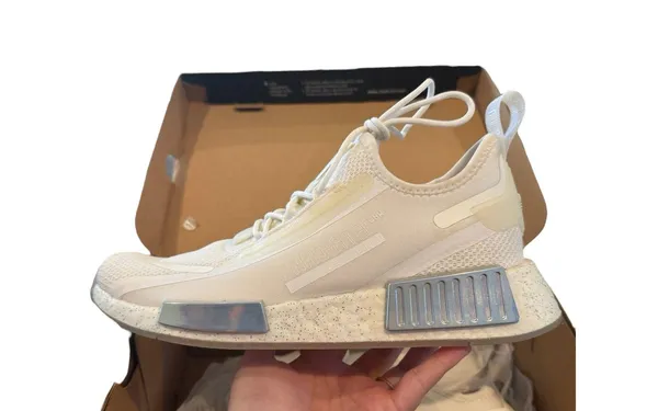 Adidas NMD_R1 Spectoo White Silver Shoes 7.5 - Image 6