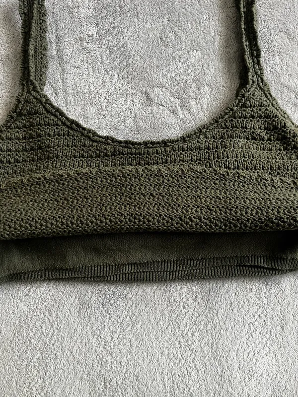 Aerie Olive Green Cotton Crop Top - Image 2