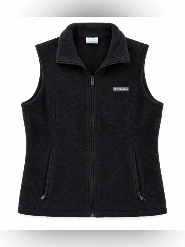 Columbia Women’s Fleece Vest Size L Black Full Zip Outdoor Hiking Pockets - Image 2
