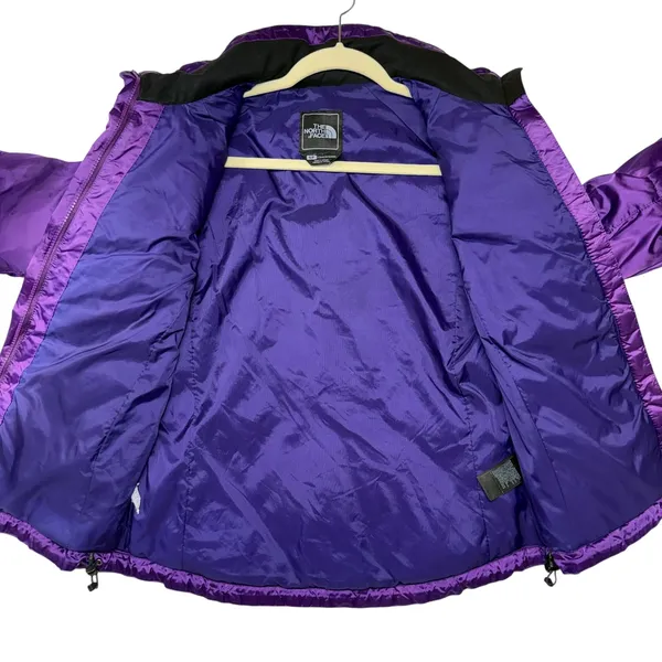 The North Face Womens 550 Down‎ Puffer Jacket Purple Diamond Quilted Small - Image 5