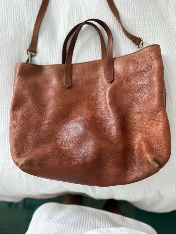Madewell Women's Leather Tote Bag in Brown - Adjustable Shoulder Strap - Image 3