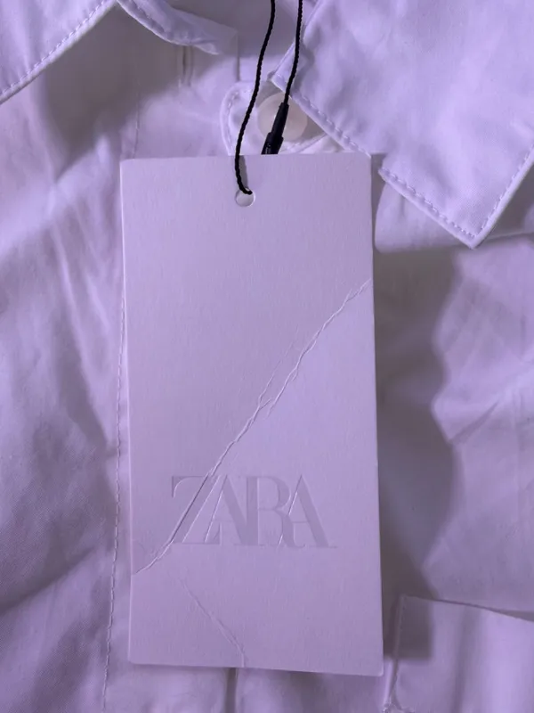 Zara White Sleeveless Button-Down Shirt with Elastic Hem - Image 8