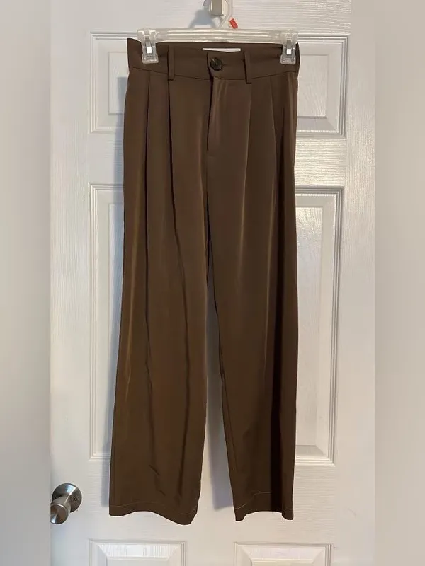 Lucky Brand High-Rise Wide-Leg Trousers in Brown/Olive - Image 2