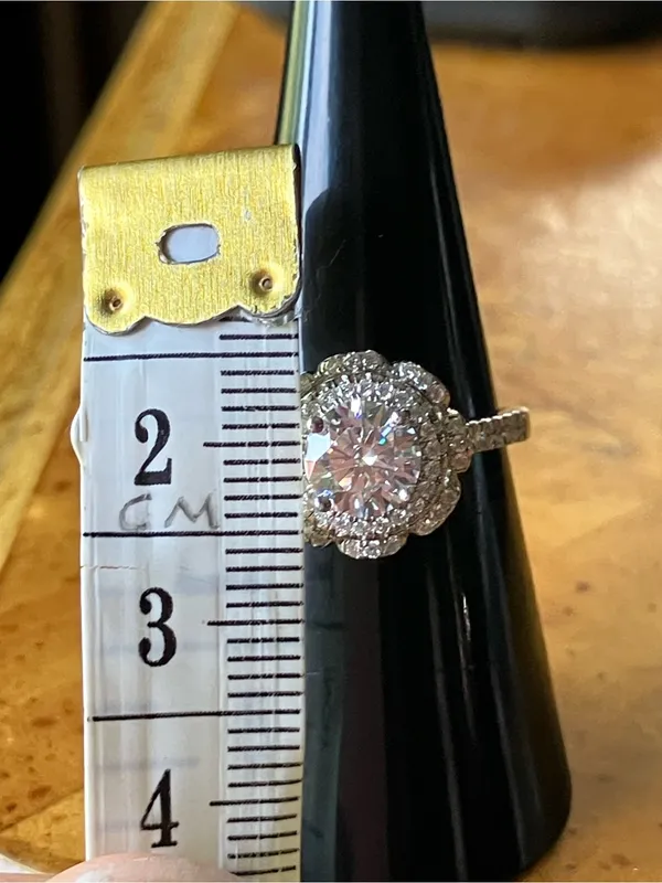 Genuine Moissanite Sterling Silver Ring Size 7 White - Image 10