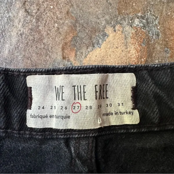 We The Free Black Button Fly Mini Skirt Jean Skirt Size 27 Distressed Casual - Image 7