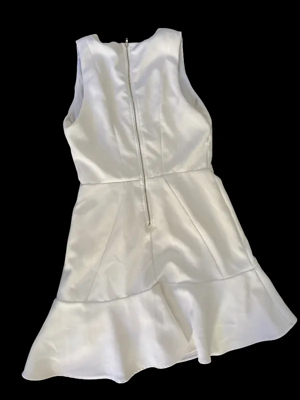 Aryn K White Sleeveless V-Neck Fit & Flare Mini Dress - Image 3