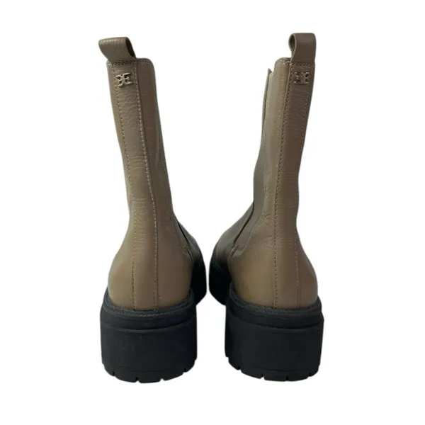 Sam Edelman Wellington Beige Tan Round Toe Slip On Mid Calf Chelsea Boots Sz 7.5 - Image 3