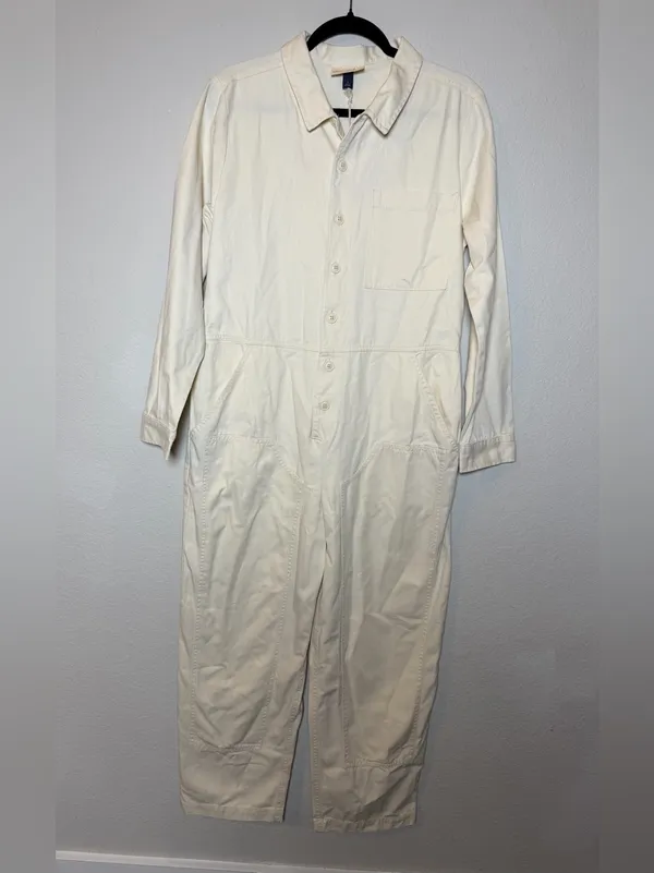 NWT Universal Thread Cream Utility Jumpsuit Long Sleeve Boilersuit Size 8 - Image 2