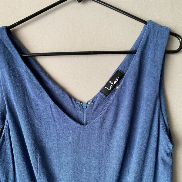 Lulu’s sz XS Sleeveless cotton blue‎ jumpsuit - Image 3