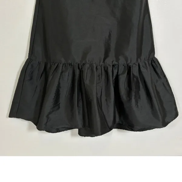 Zara Womens Black Ruffle Hem Midi Skirt Side Zip Elastic Waist M 7521/252/800 - Image 9