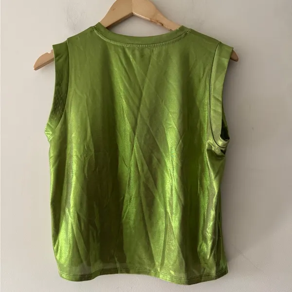 NEW!! Bailey 44 Metallic Shimmery Green Top Slightly Sheer‎ - Image 5
