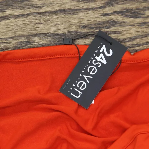 NWT 24Seven Comfort Apparel Neck Knit Boxy Blouse Shirt Top Burnt Orange XL - Image 3