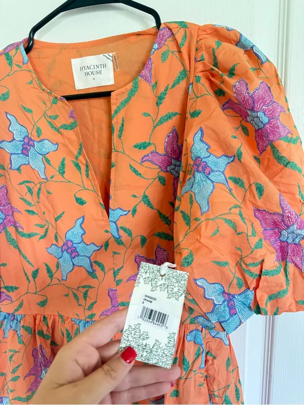 Tuckernuck Hyacinth House NEW Orange Multi Floral Cisco Maxi Dress - Image 4