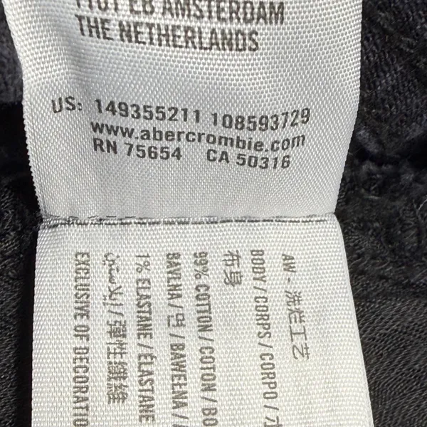 Abercrombie & Fitch 90s Relaxed Cutoff High‎ Rise Black Denim Shorts Womens 27 4 - Image 6