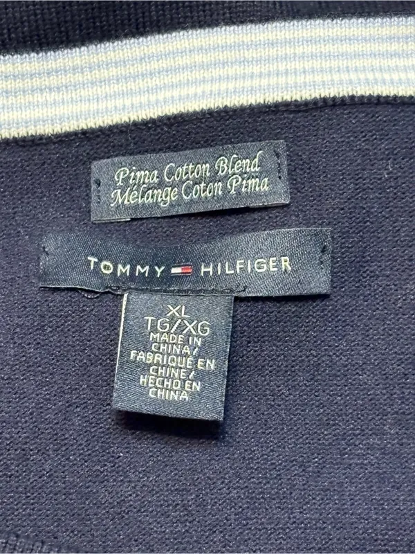 Tommy Hilfiger Navy Off-the-Shoulder Sweater with Gold Shoulder Buttons XL NWT - Image 5
