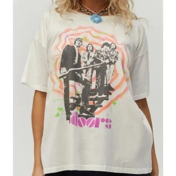 Daydreamer Small The Doors Psychedelic Spiral Oversized Band Oversized Tee NWT - Image 2