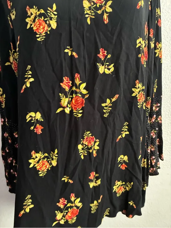 🆕Free People Tate Floral-Print Tunic Dress Black Combo XL🆕 - Image 6