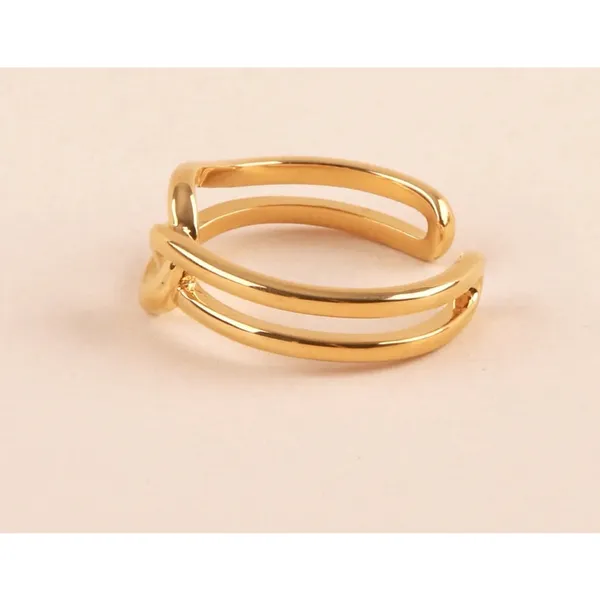 Minimalist Knot‎ Ring | 14k Yellow Gold Plated Sterling Silver - Image 12