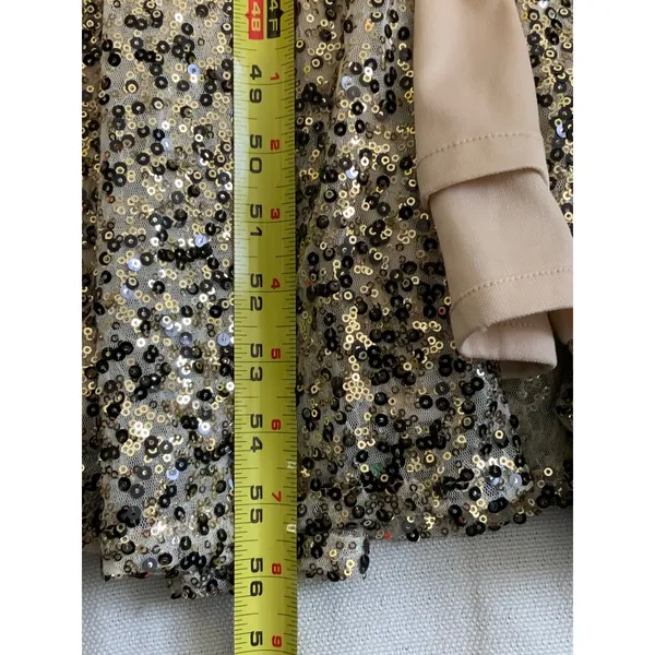 La Femme Gold & Black Sequine Strapless high slit dress NWT size 00‎ - Image 11