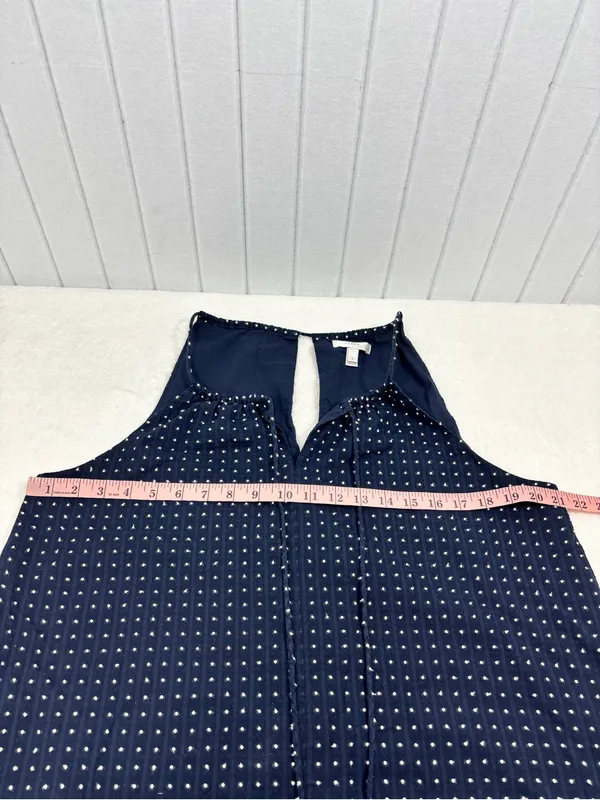 J. Crew Navy Polka Dot Maxi Slip Cotton Dress Size L - Image 7