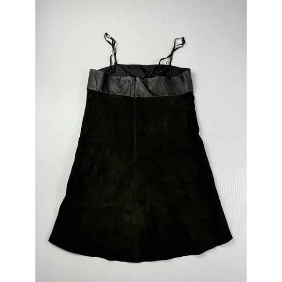 VEDA Black Suede Leather Trim Mini Dress Party Cocktail Women's P‎ - Image 5