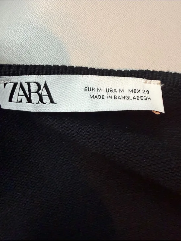 Zara Black Wrap Tie Long Sleeve Crop Top Size Medium - Image 5