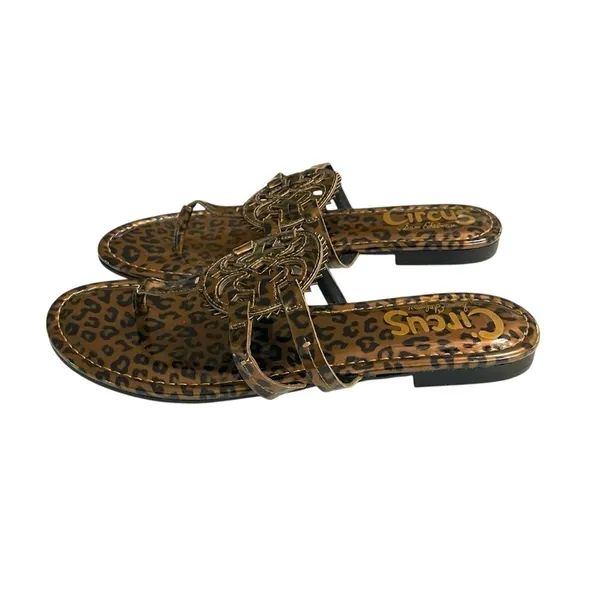 Circus by Sam Edelman Cherri Cheetah Leopard Animal Print Thong Sandals Size 9.5 - Image 2