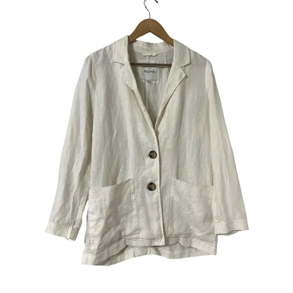 MADEWELL Linen Button Up Blazer Jacket - Image 4