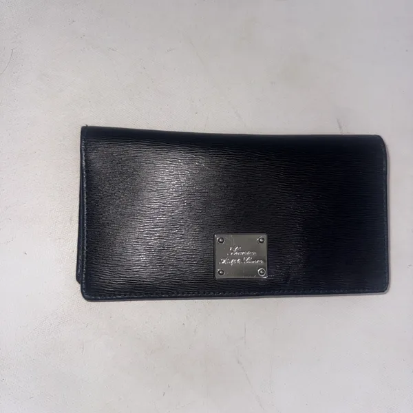 Lauren Ralph Lauren Sloan Sleek Street Slim‎ Bifold Designer Wallet Black Snap - Image 3