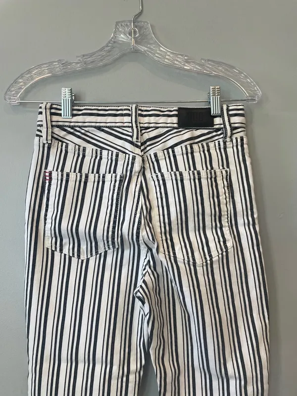Black and White Vertical Stripe jeans bdg brand like new - Image 4