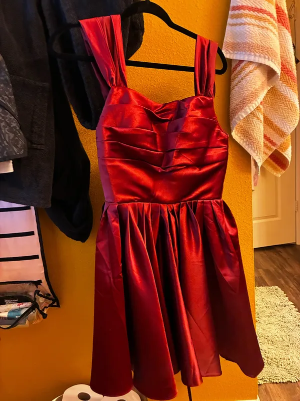 Burgundy corset Amazon dress - Image 8