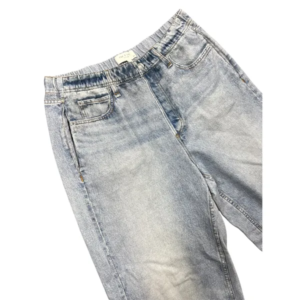 Rag & Bone Miramar Wide Leg Trompe L'oeil Sweatpant Jeans Light Wash L - Image 2