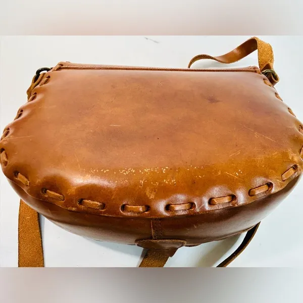 Mid Century 1960’s Brown Leather Hand Woven Saddle Bag EL CALIFORNIANS - Image 10