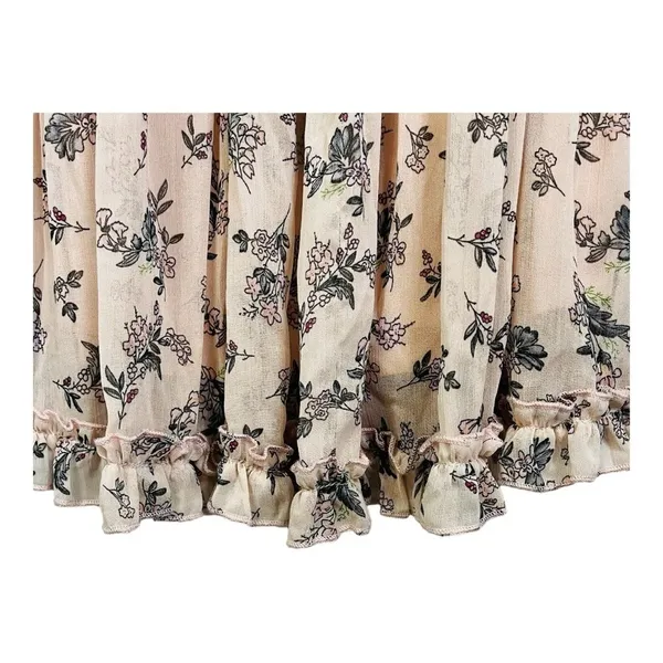 Hayden Los Angeles Floral Ruffle‎ Mini Dress Small Pink Smocked Off Shoulder - Image 7