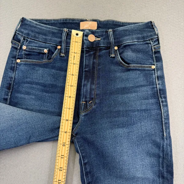 Mother The Stunner Step Fray High Rise Skinny Jeans Dark Wash Size 26 - Image 7