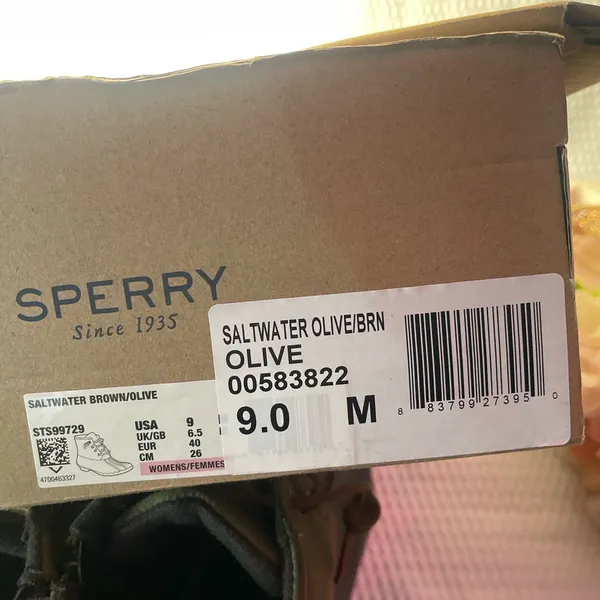 Sperry Saltwater Olive Brown Duck Boots Women’s 9M STS99729 Waterproof - Image 5