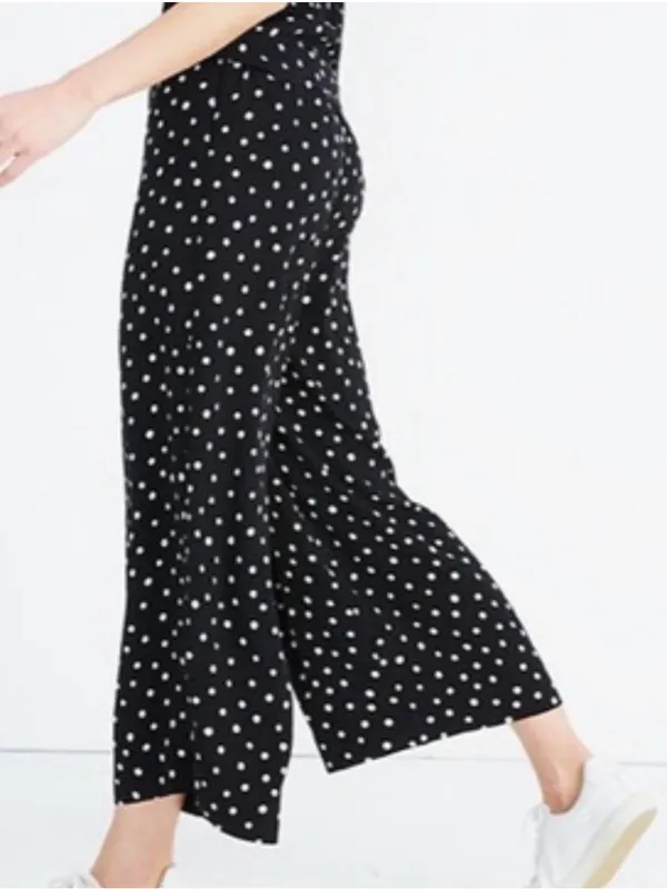 Madewell Hudson Black Polka Dot Cropped Ankle Pants XS - Image 2