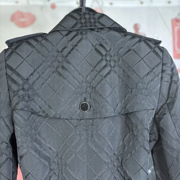 Calvin Klein Black Quilted Coat Jacked Double Breasted Women's Size M - Image 14