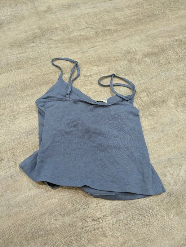 NWT Subdued Blue Spaghetti Strap Ruched Top Size M Size M - Image 6