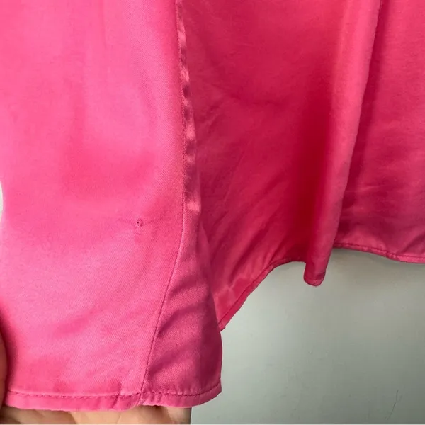 NEW ZARA Pink Satin Corsetry Mini Babydoll Dress Sz Large Chain Strap - Image 16