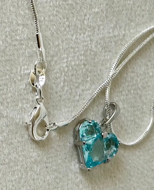 Blue Heart Shaped Necklace (736) 🩵 - Image 4