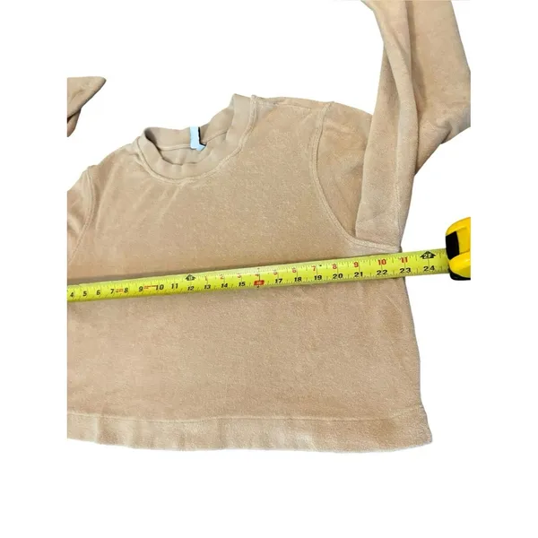 & Other Stories Terry Cotton Boxy Crewneck Sweatshirt Beige Womens Size Medium - Image 8
