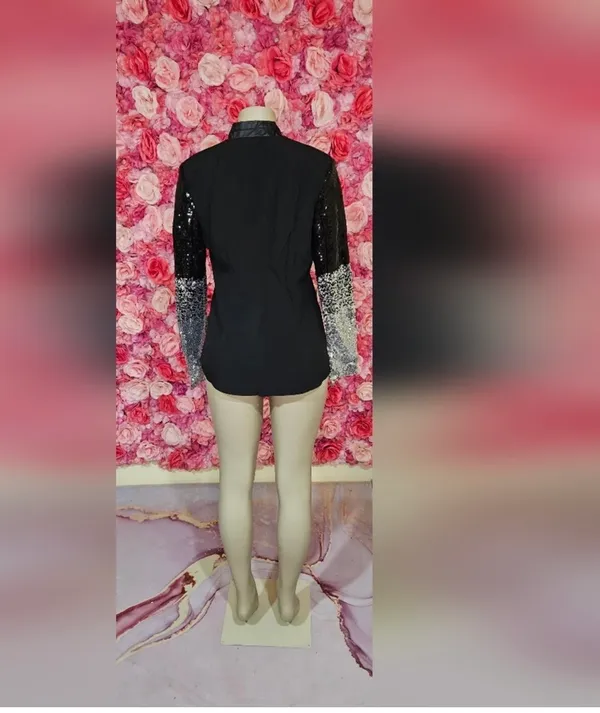 Front closure blazer(XL Black - Image 2