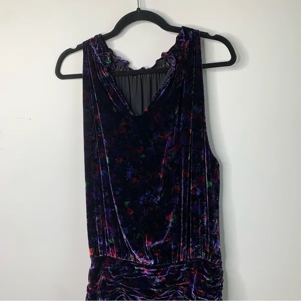 Ramy Brook silk velvet velour floral‎ Dolores halter mini dress size 14 party - Image 8
