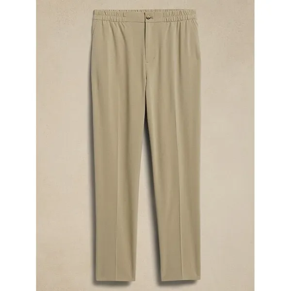 Banana Republic Airstretch Tapered Pant Khaki Beige Elastic Waist Ankle M - Image 4