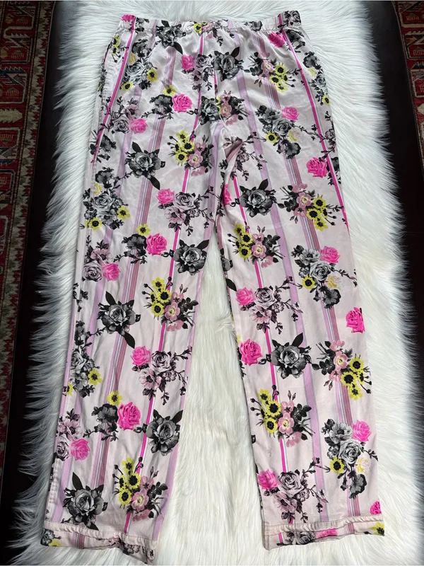 Victoria’s Secret Pink Floral Satin Long Pants PJ Lounge Set - Image 10