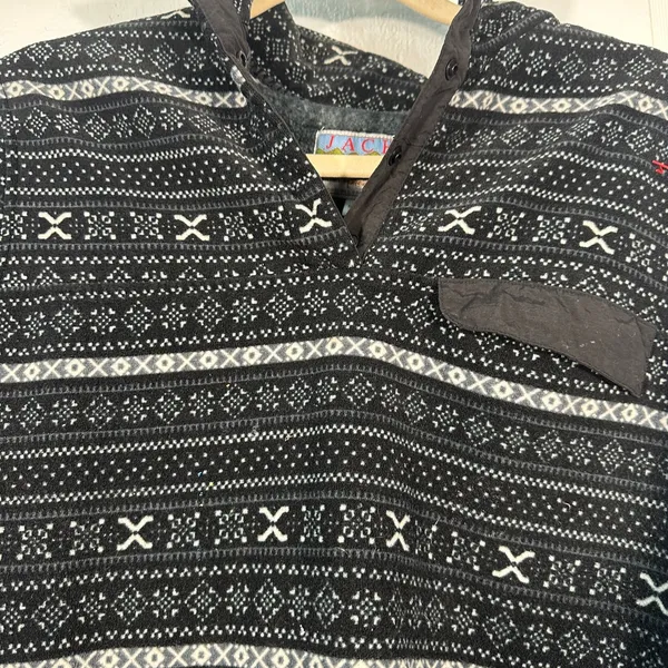 Jachs Cabin Collection Black Women Fleece Pullover Sweater Size Large EUC - Image 3