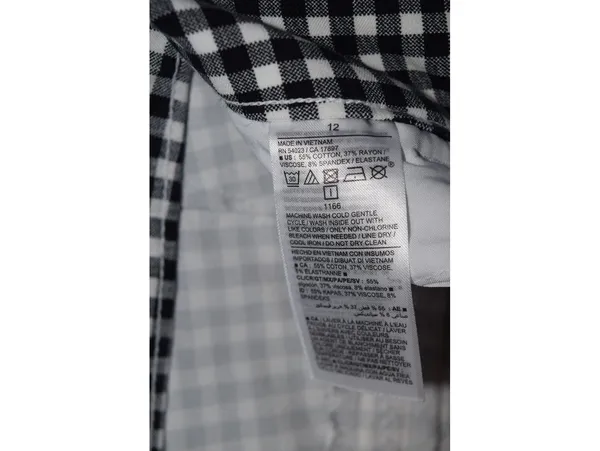 Old Navy Pixie Pants Size 12 Black White Gingham High-Rise Cropped Trousers - Image 7